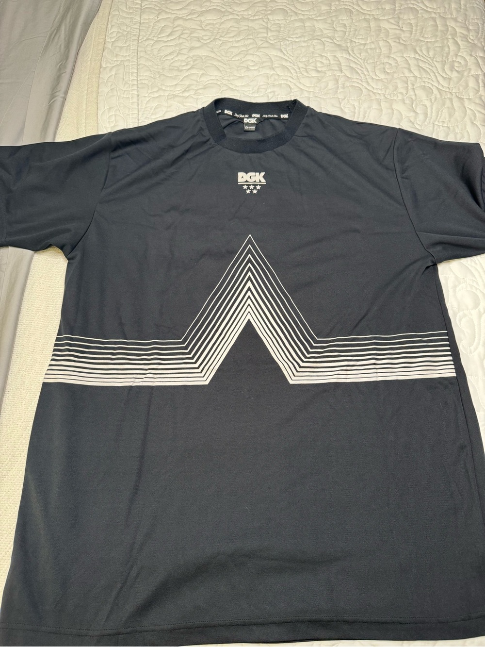 DGK Black Short-Sleeve Tee with White Geometric Stripe